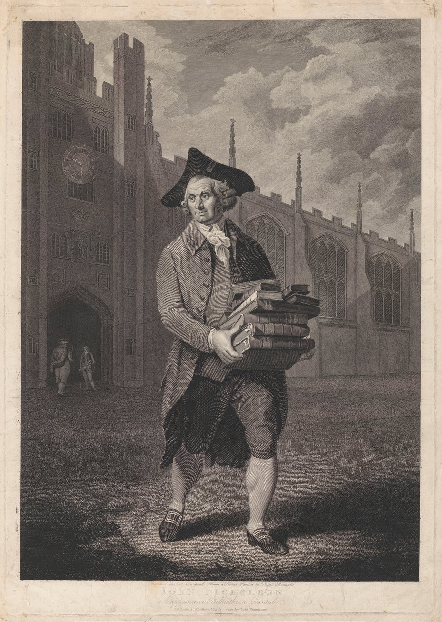 Portret van Johna Nicholsona John Nicholson Mappesiana Bibliotheca Cantab (tytuł na obiekcie) autorstwa James Caldwall