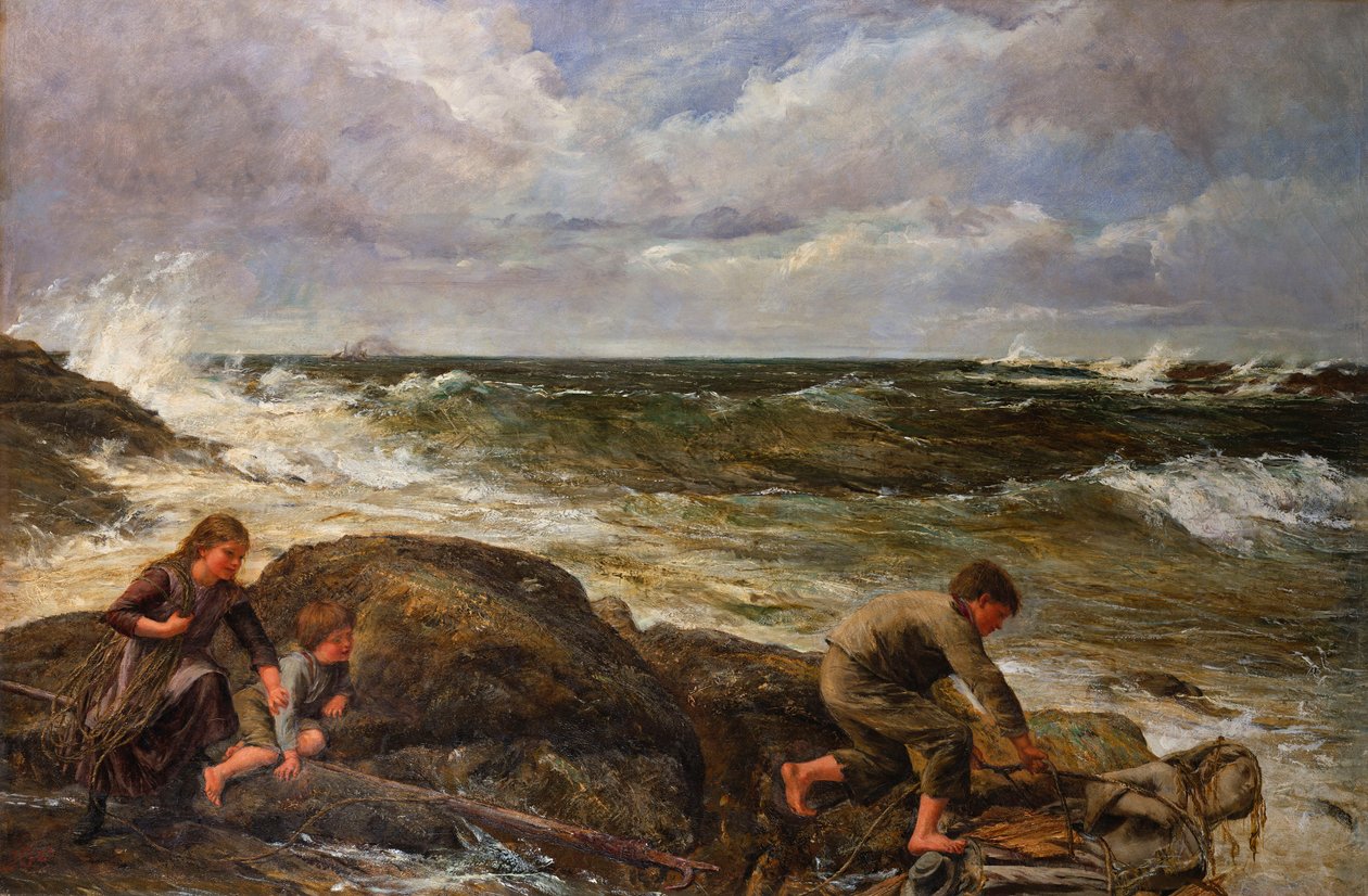 Łapanie syrenki, 1883 autorstwa James Clarke Hook