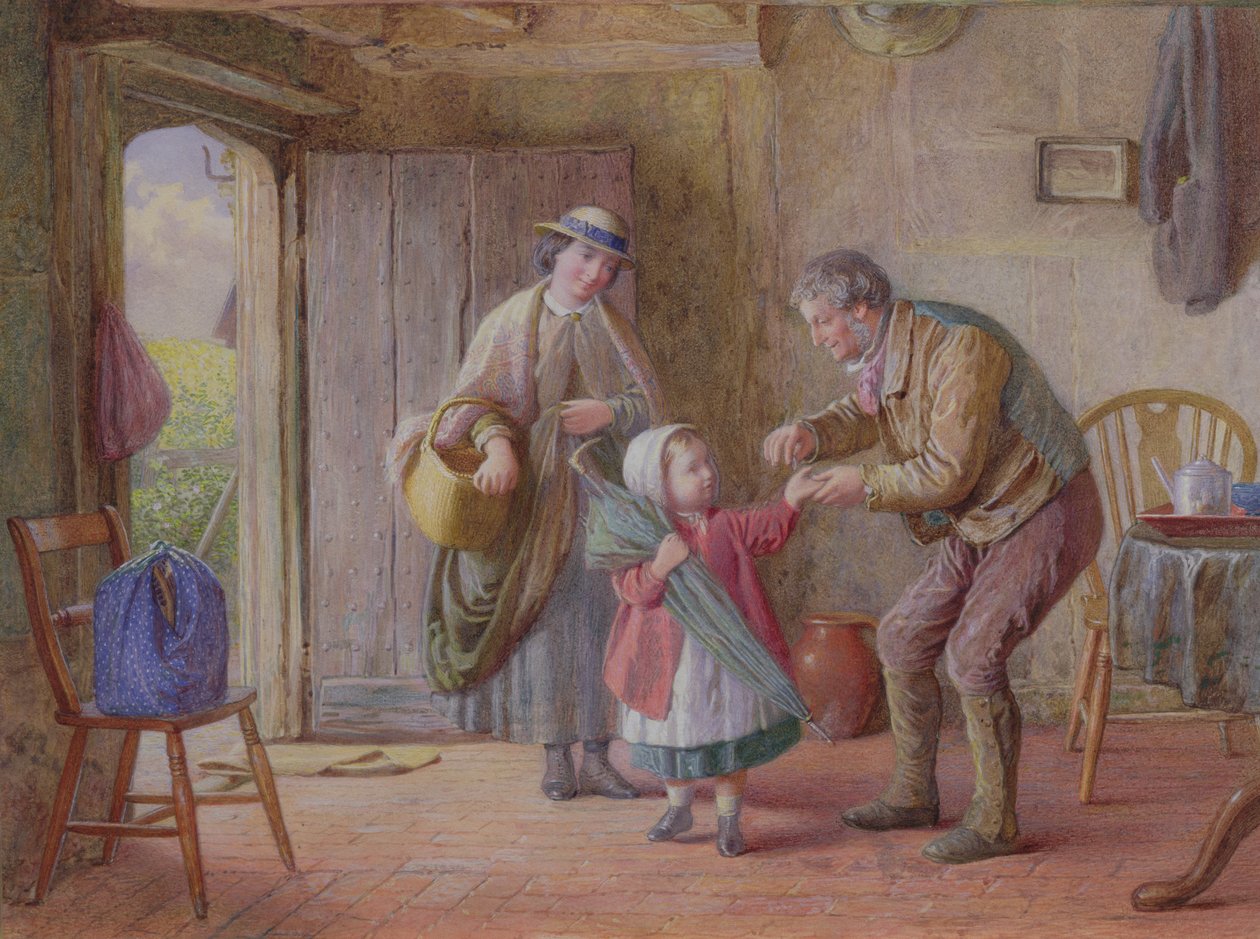 Grosz dla siebie, ok. 1870 r. (akwarela) autorstwa James Clarke Waite