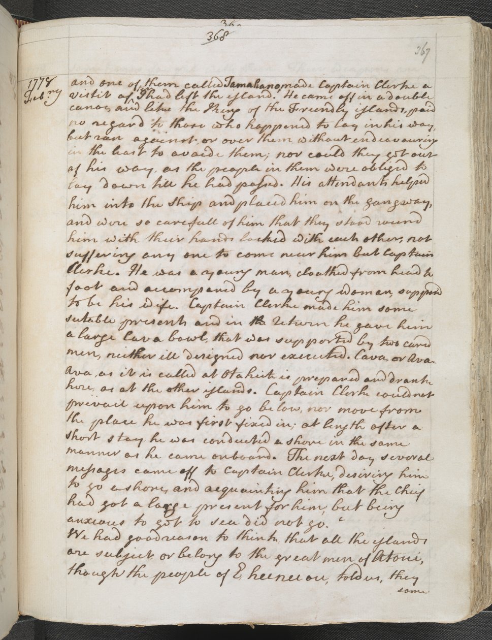 Egerton MS 2177 A f.367r Kapitan Cook: Czasopisma III autorstwa James Cook