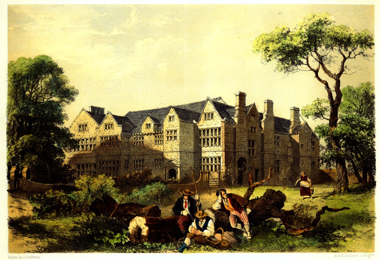 Sawston Hall, Cambridgeshire, 1848 r. autorstwa James Dafforne