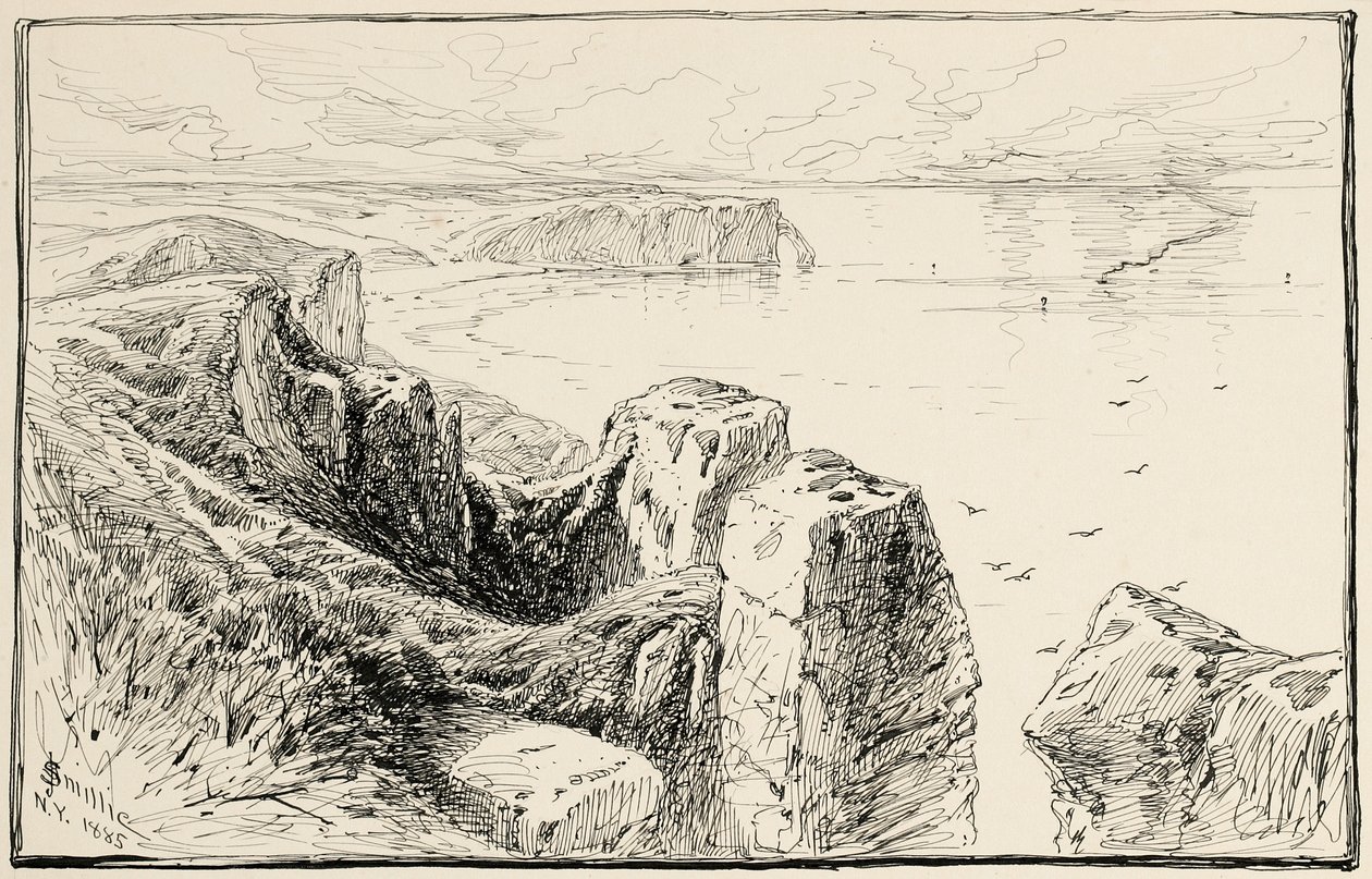 Klify Normandii, niedaleko Etretat autorstwa James David Smillie