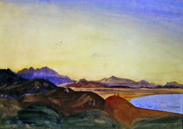 Collioure, Canigoure w oddali (akwarela na ołówku na papierze) autorstwa James Dickson Innes