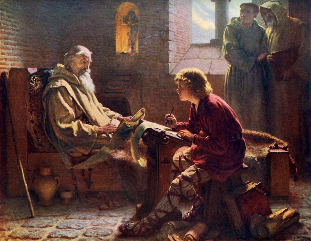 Beda Czcigodna Przekłada Ostatnią Kapitułę św. Jana, 1926. autorstwa James Doyle Penrose