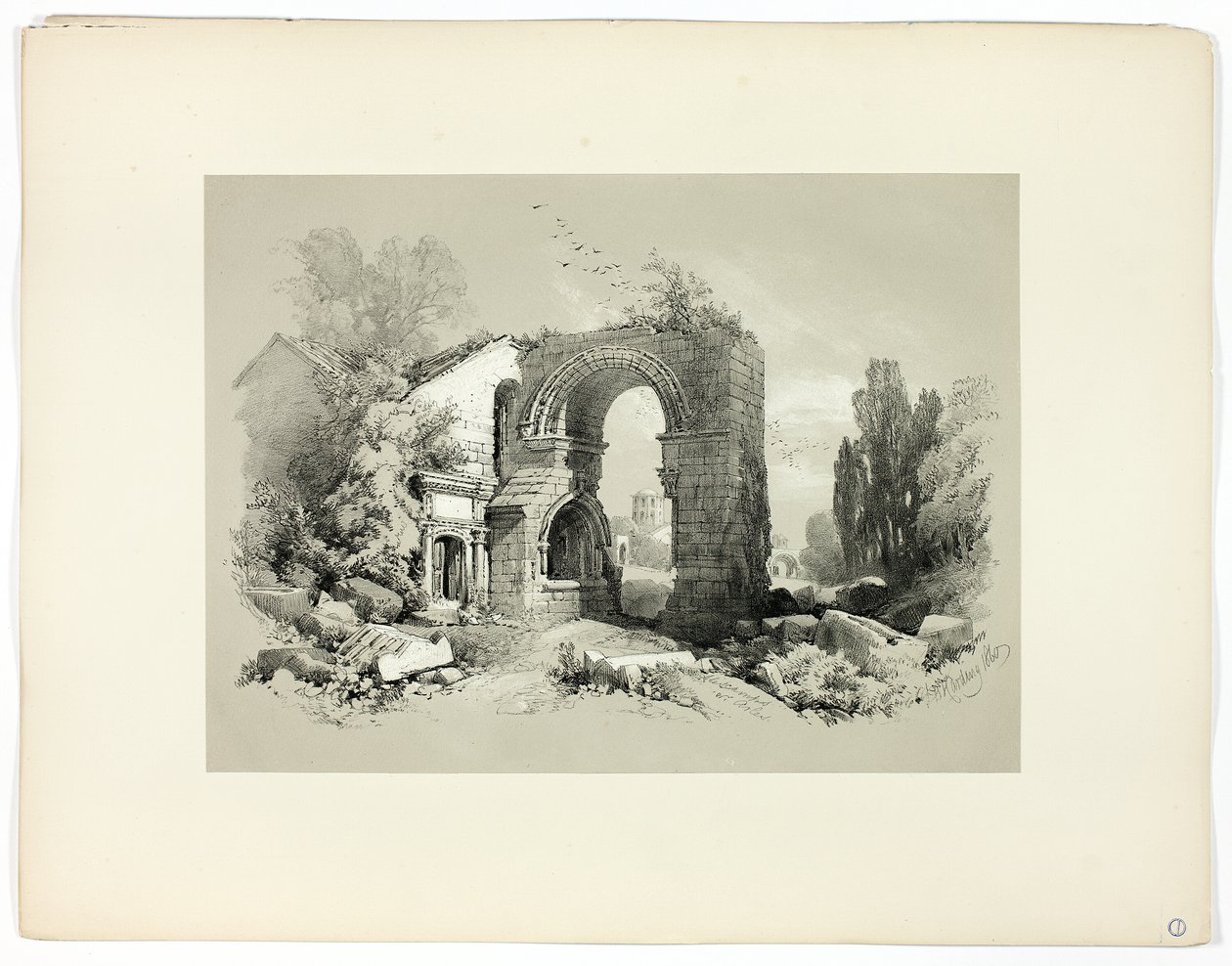 Aliscamps, W. Arles, z Picturesque Selections autorstwa James Duffield Harding