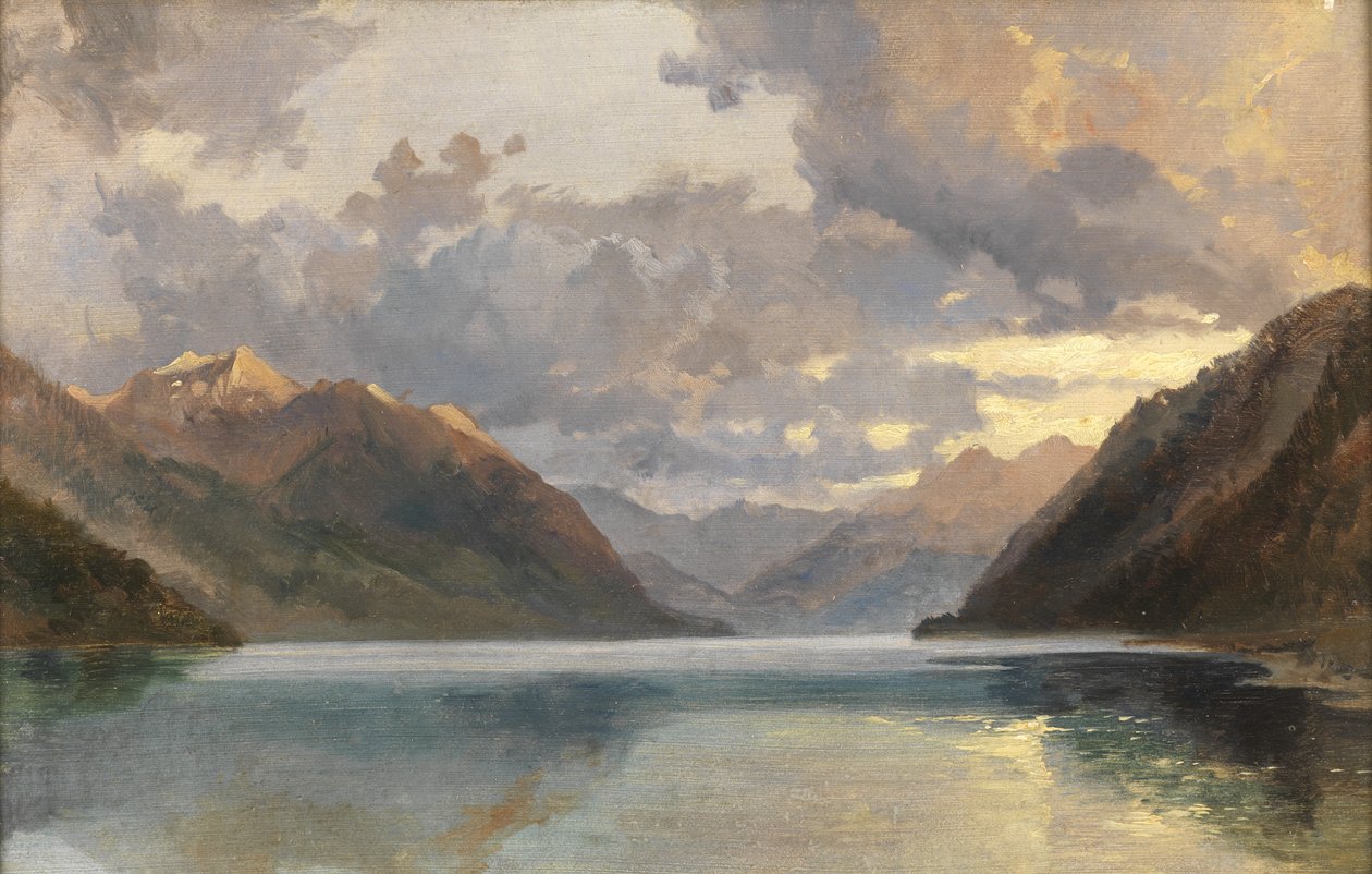 Jezioro Czterech Kantonów (olej na papierze nałożonym na płótno) autorstwa James Duffield Harding