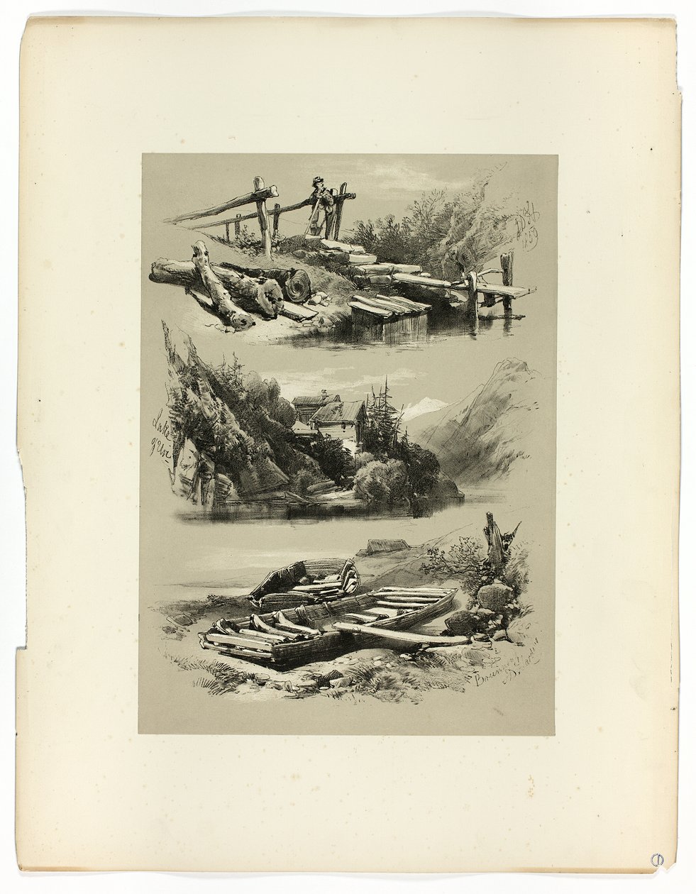 Jezioro Uri i Brunnen, z Picturesque Selections autorstwa James Duffield Harding