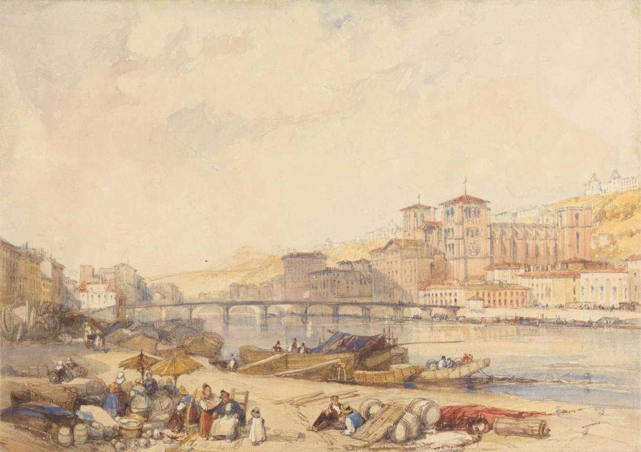 Lyons z Quayside nad Rodanem autorstwa James Duffield Harding