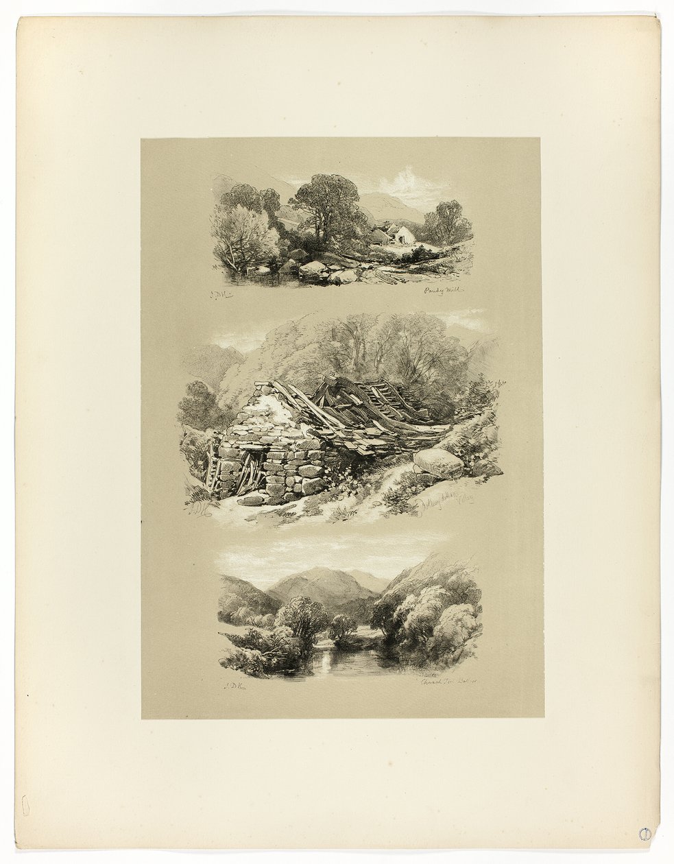 Pandy Mill, Church Pool i jeszcze jeden temat z Picturesque Selections autorstwa James Duffield Harding