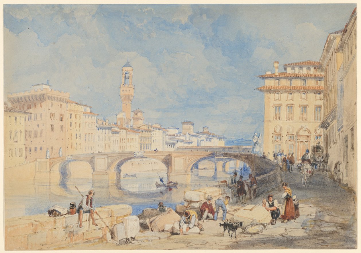 Ponte Santa Trinità, Florencja autorstwa James Duffield Harding