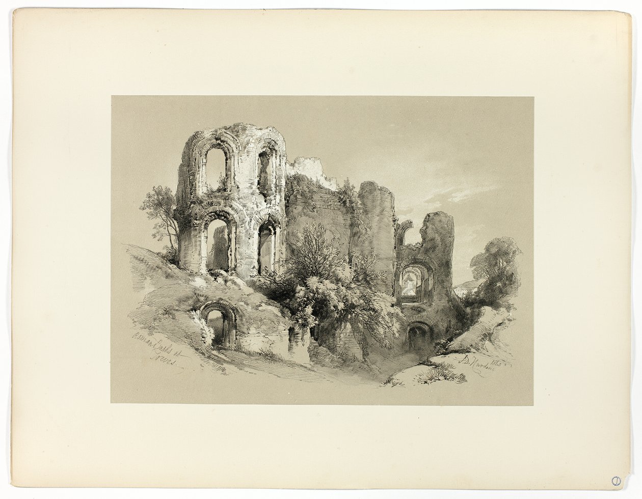 Łaźnie rzymskie w Treves, z Picturesque Selections autorstwa James Duffield Harding