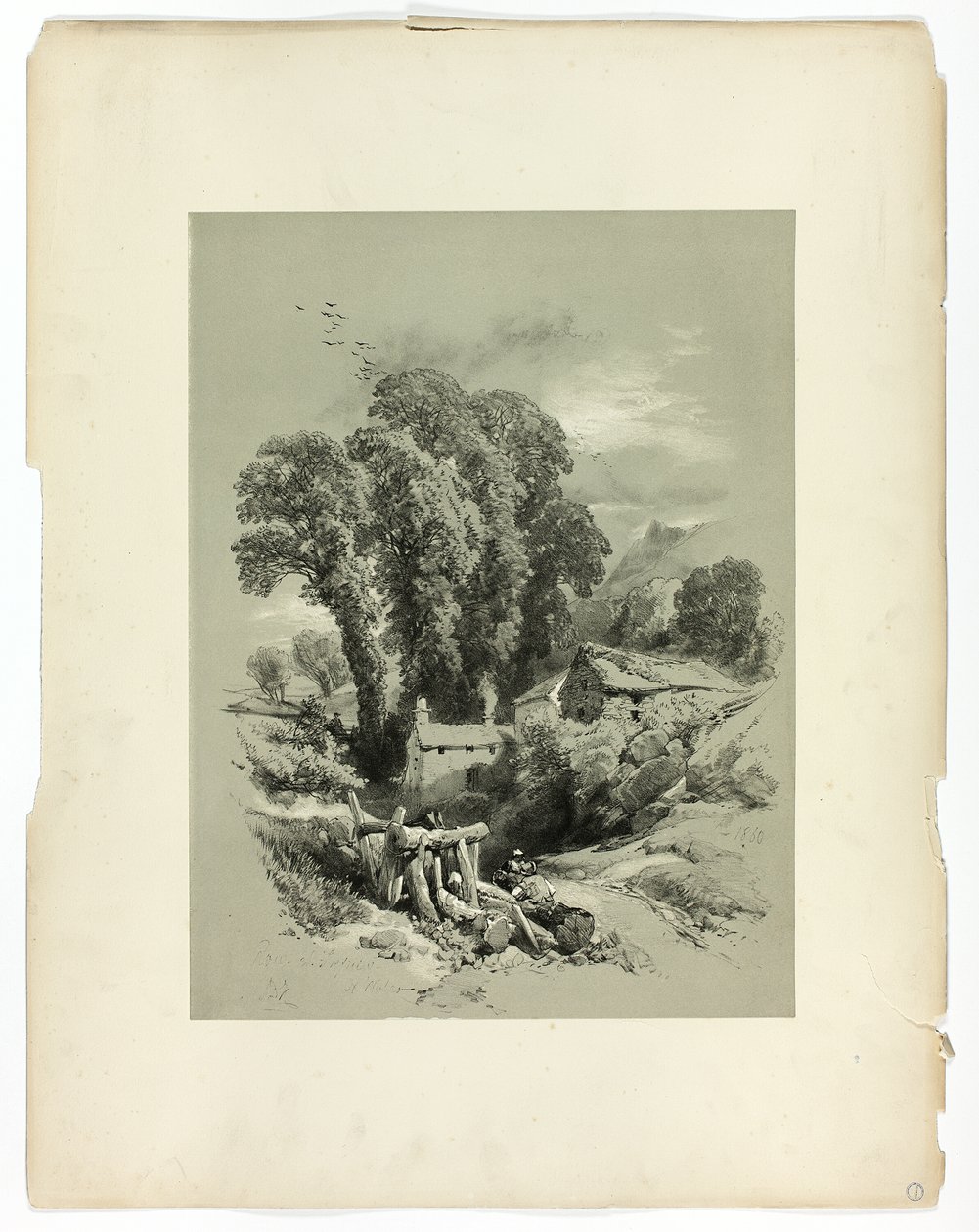 Row W. Trefriw, Walia, z Picturesque Selections autorstwa James Duffield Harding