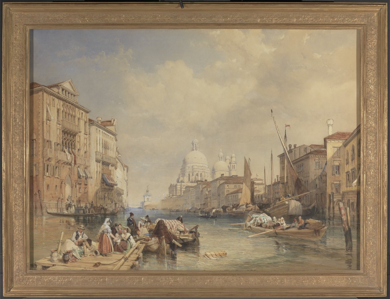 Wielki Kanał, Wenecja, 1835 (wc, akwarela, pióro, tusz i ołówek na papierze ułożonym na panelu) autorstwa James Duffield Harding