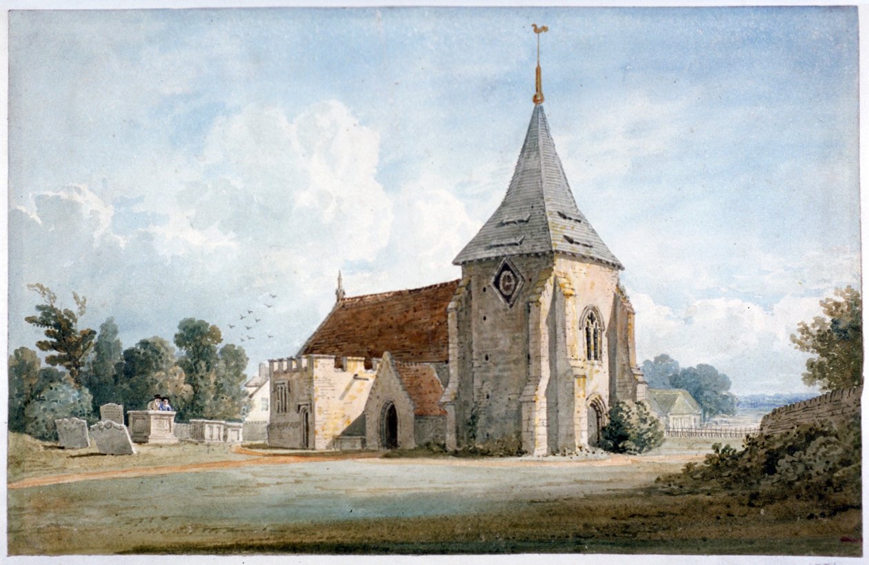 „Kościół Thornham, niedaleko Maidstone, Kent”, XIX wiek. autorstwa James Duffield Harding