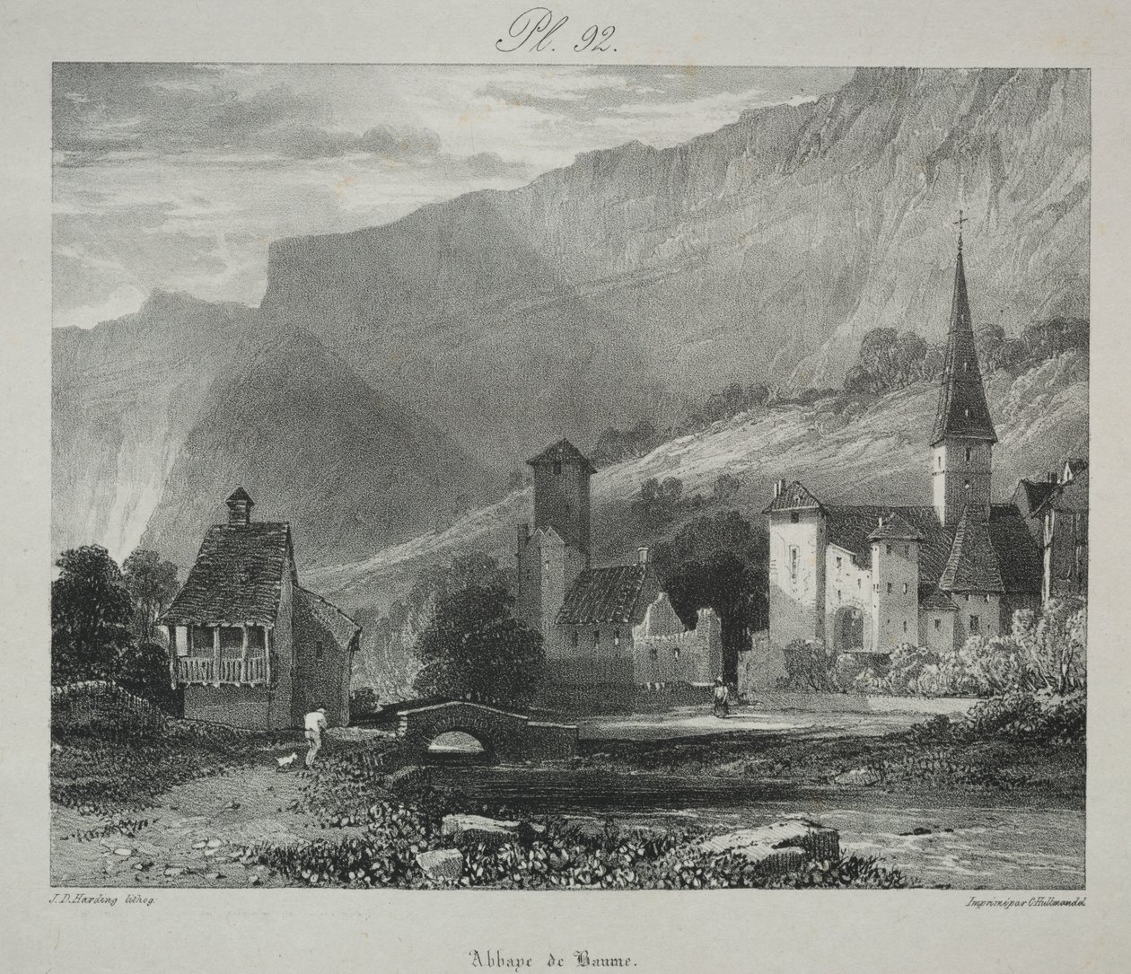 Malownicze i romantyczne podróże po starożytnej Francji. Franche Comté: Opactwo Baume, Baume-les-Messieurs autorstwa James Duffield Harding