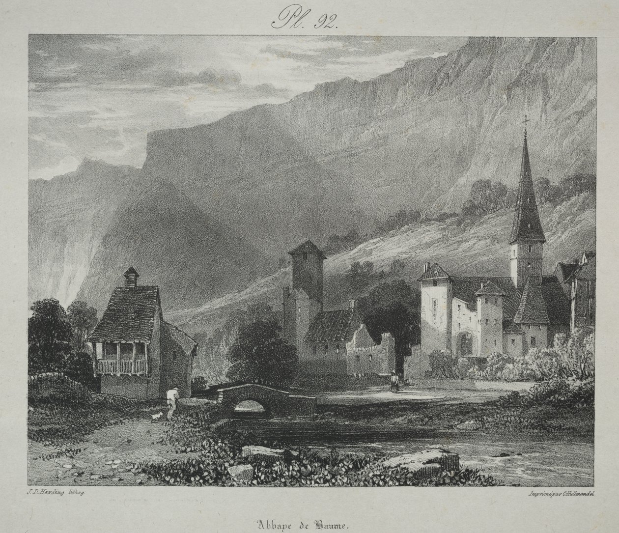 Malownicze i romantyczne podróże po starożytnej Francji. Franche Comté: Opactwo Baume, Baume-les-Messieurs autorstwa James Duffield Harding