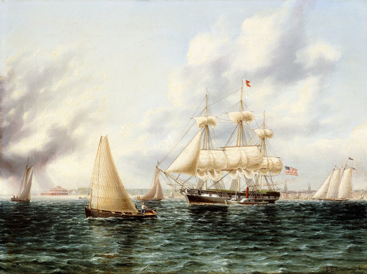 Port w Nowym Jorku, autorstwa James E. Buttersworth