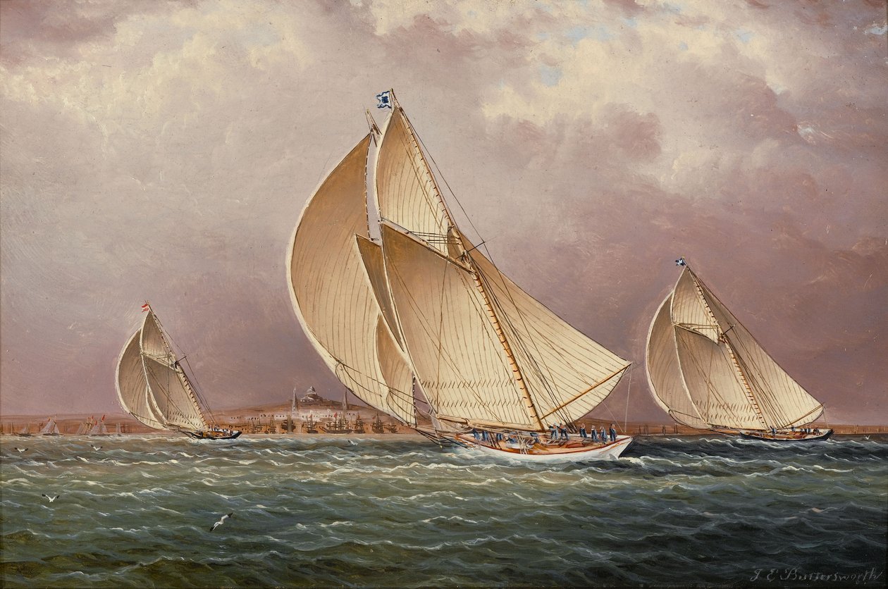 Jachting w porcie w Bostonie autorstwa James E. Buttersworth