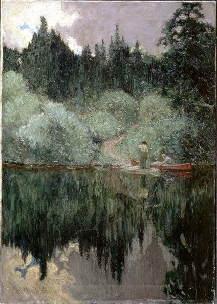 Polana po deszczu, rzeka Magnetawan, Ontario autorstwa James Edward Hervey Macdonald