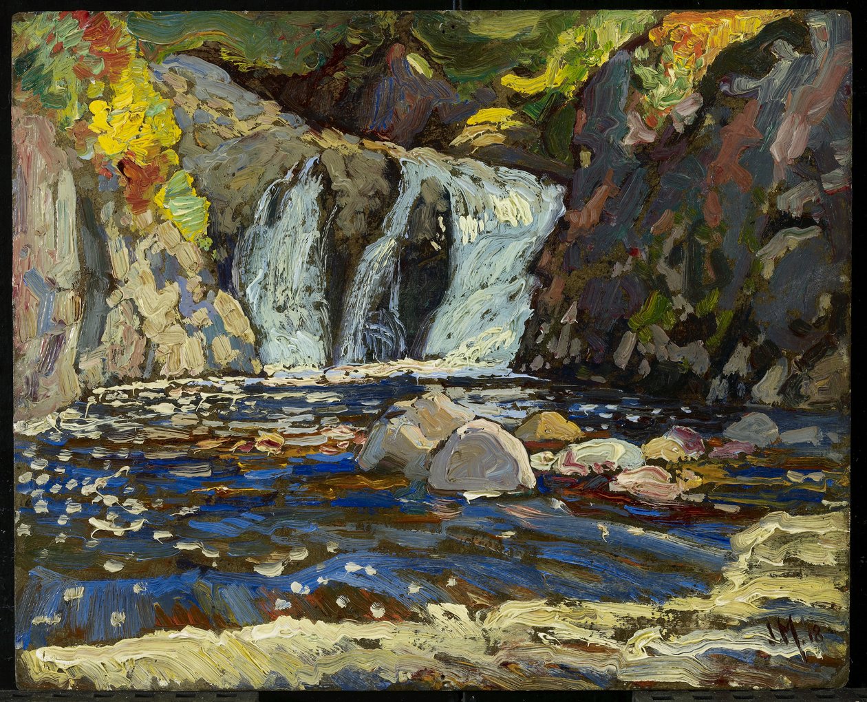 The Little Falls, 1918 (olej na kompozytowej desce z pulpy drzewnej) autorstwa James Edward Hervey Macdonald