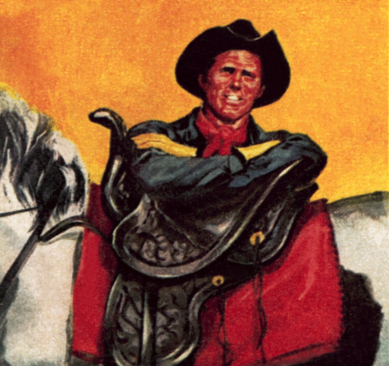 Kowboj z siodłem autorstwa James Edwin McConnell