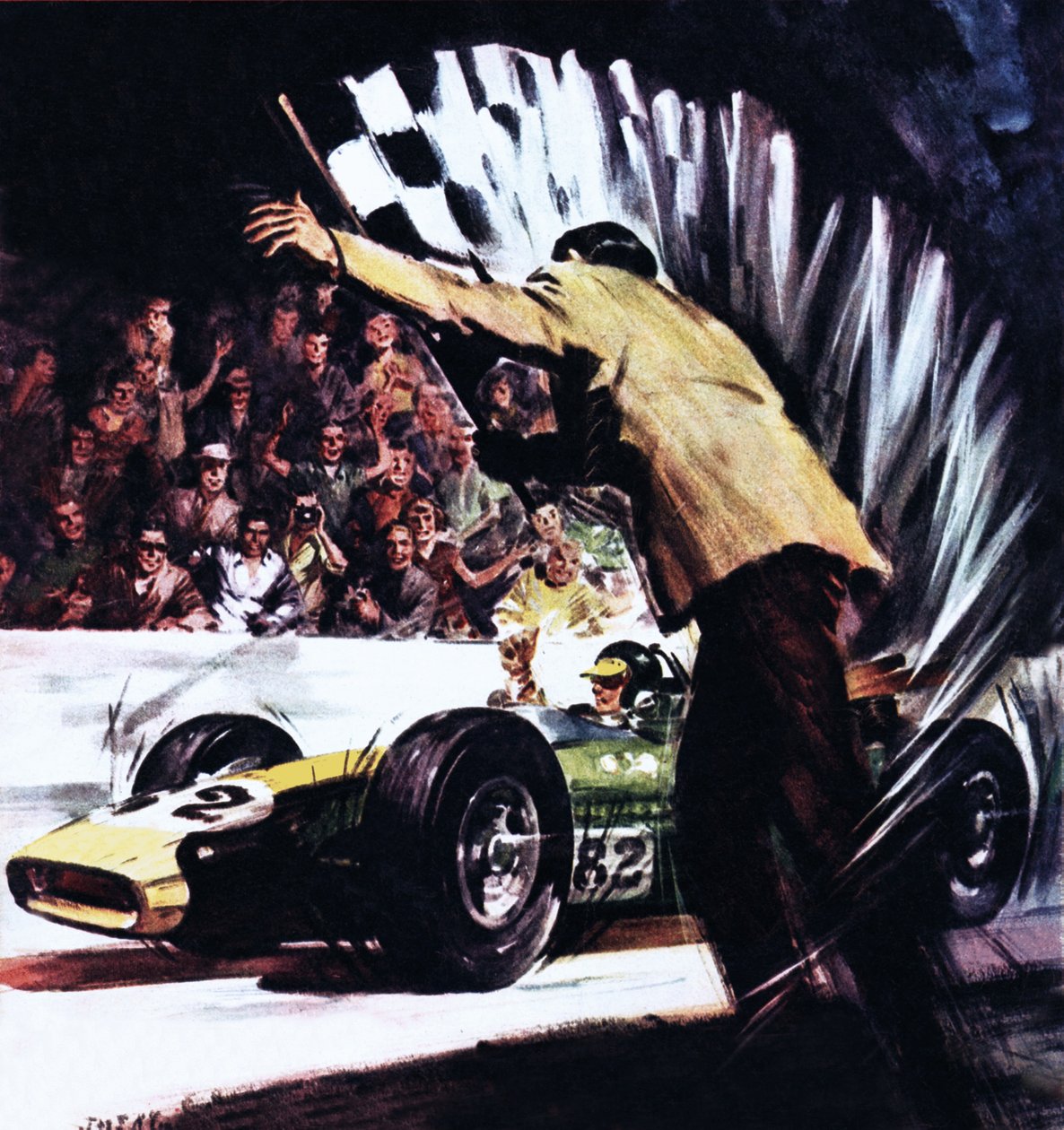 Jim Clark wygrywa Wielki Wyścig Ameryki autorstwa James Edwin McConnell