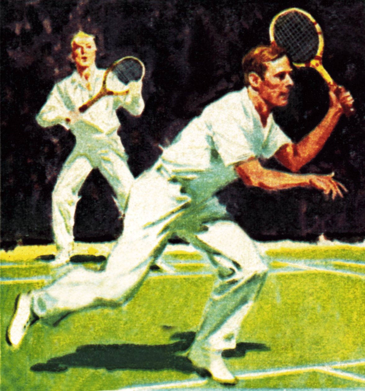 Król Jerzy VI zagrał w deblu mężczyzn na Wimbledonie w 1926 r. autorstwa James Edwin McConnell