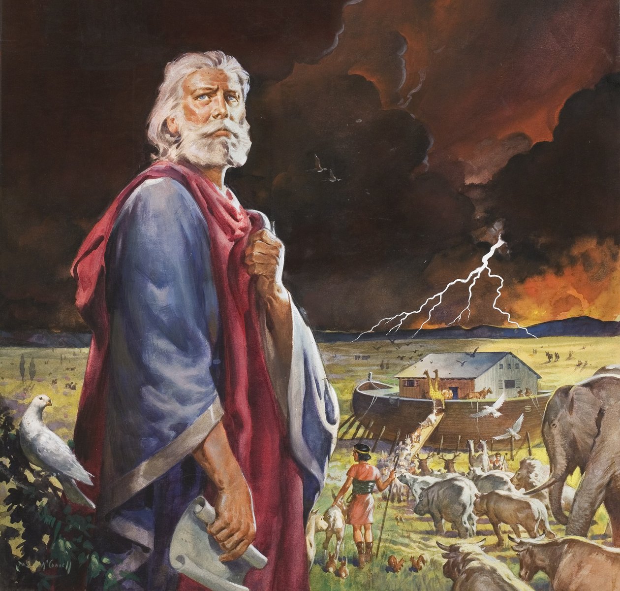 Arka Noego (gwasz na papierze) autorstwa James Edwin McConnell