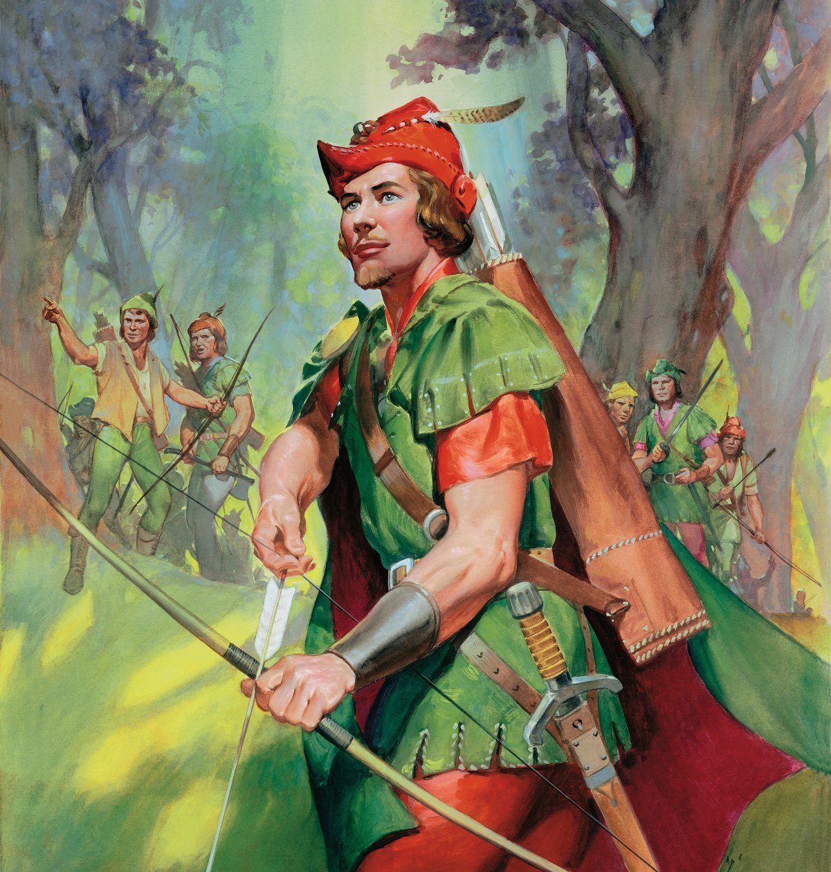 Robin Hood (gwasz na papierze) autorstwa James Edwin McConnell