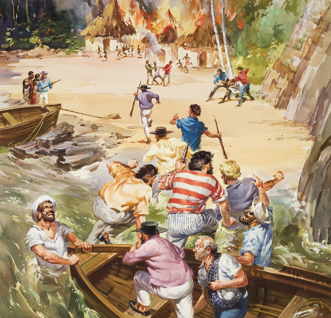 Handel niewolnikami (gwasz na papierze) autorstwa James Edwin McConnell