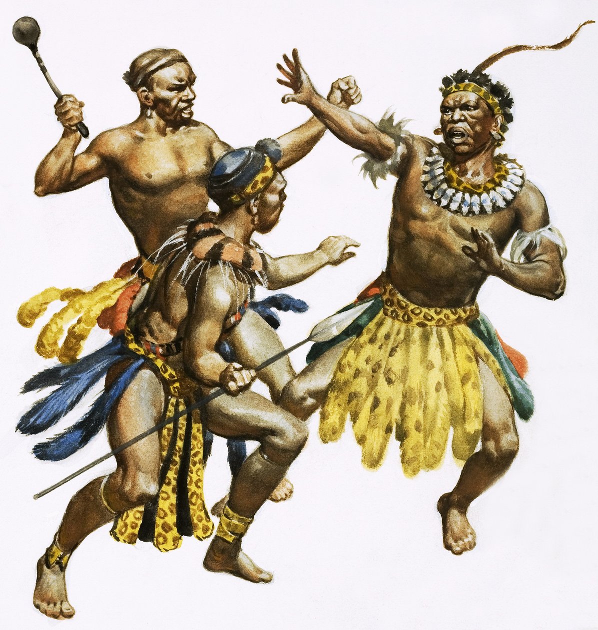Atak na zuluskiego wodza Shakę autorstwa James Edwin McConnell