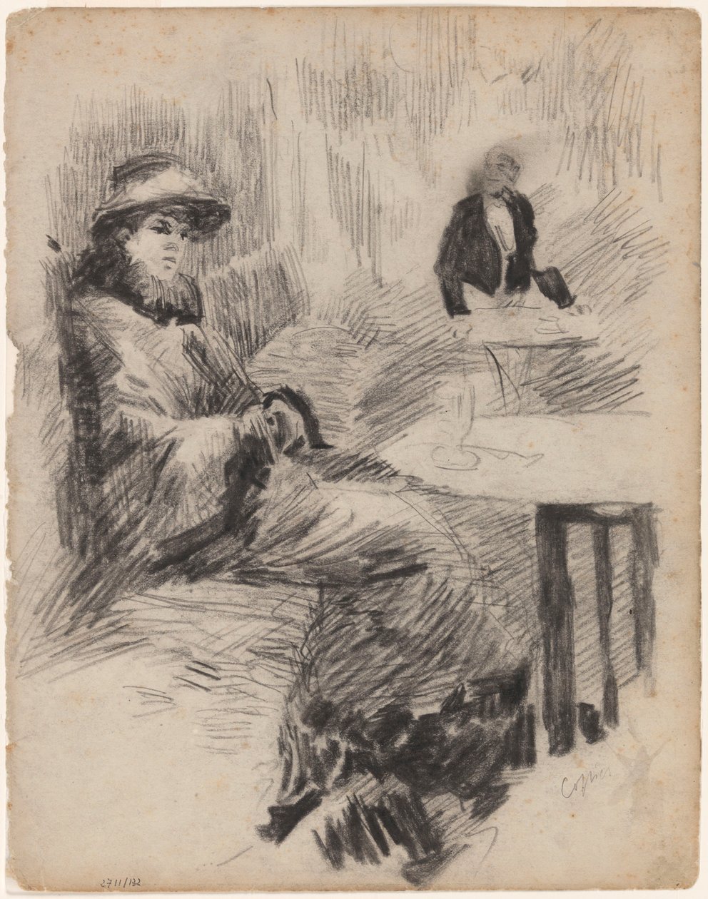 Kopia: Kobieta przy stoliku w kawiarni autorstwa James Ensor