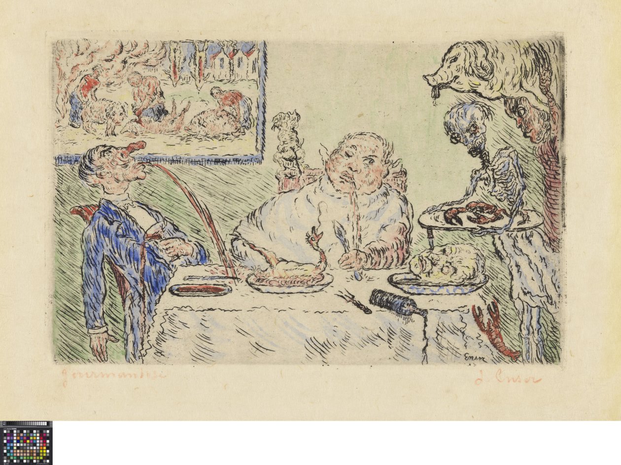 Obżarstwo autorstwa James Ensor