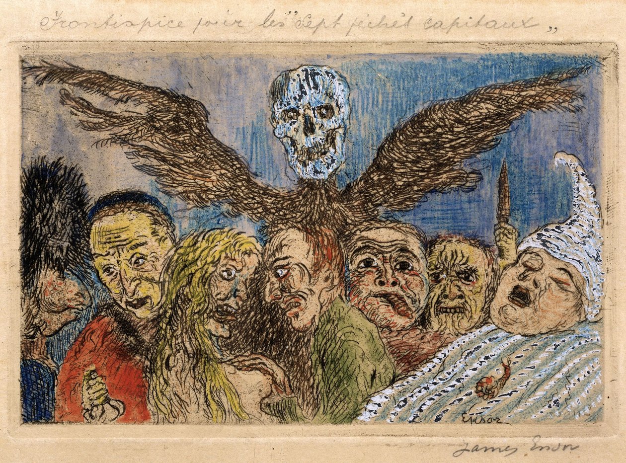 Grzechy główne pokonane przez śmierć autorstwa James Ensor