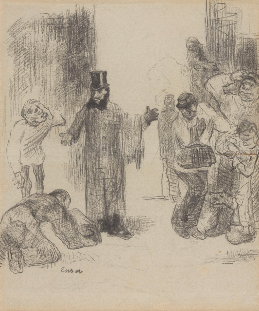Nosiciele paczek autorstwa James Ensor