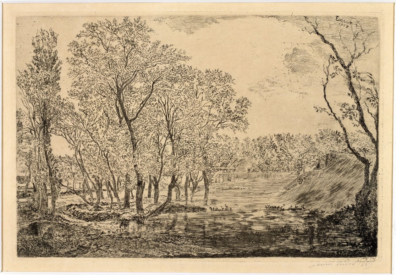 Staw z topolami autorstwa James Ensor