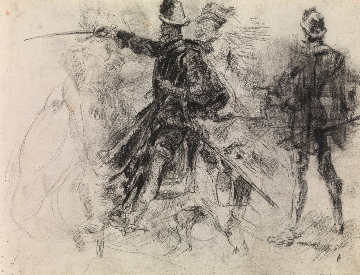 Don Kichot (czarna kreda na papierze) autorstwa James Ensor