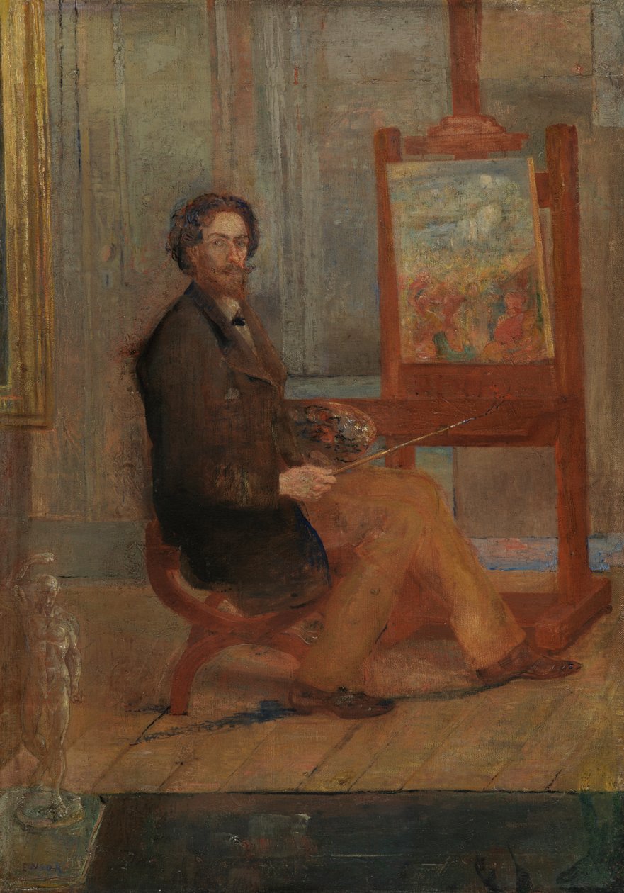 Ensor przy swojej sztaludze autorstwa James Ensor