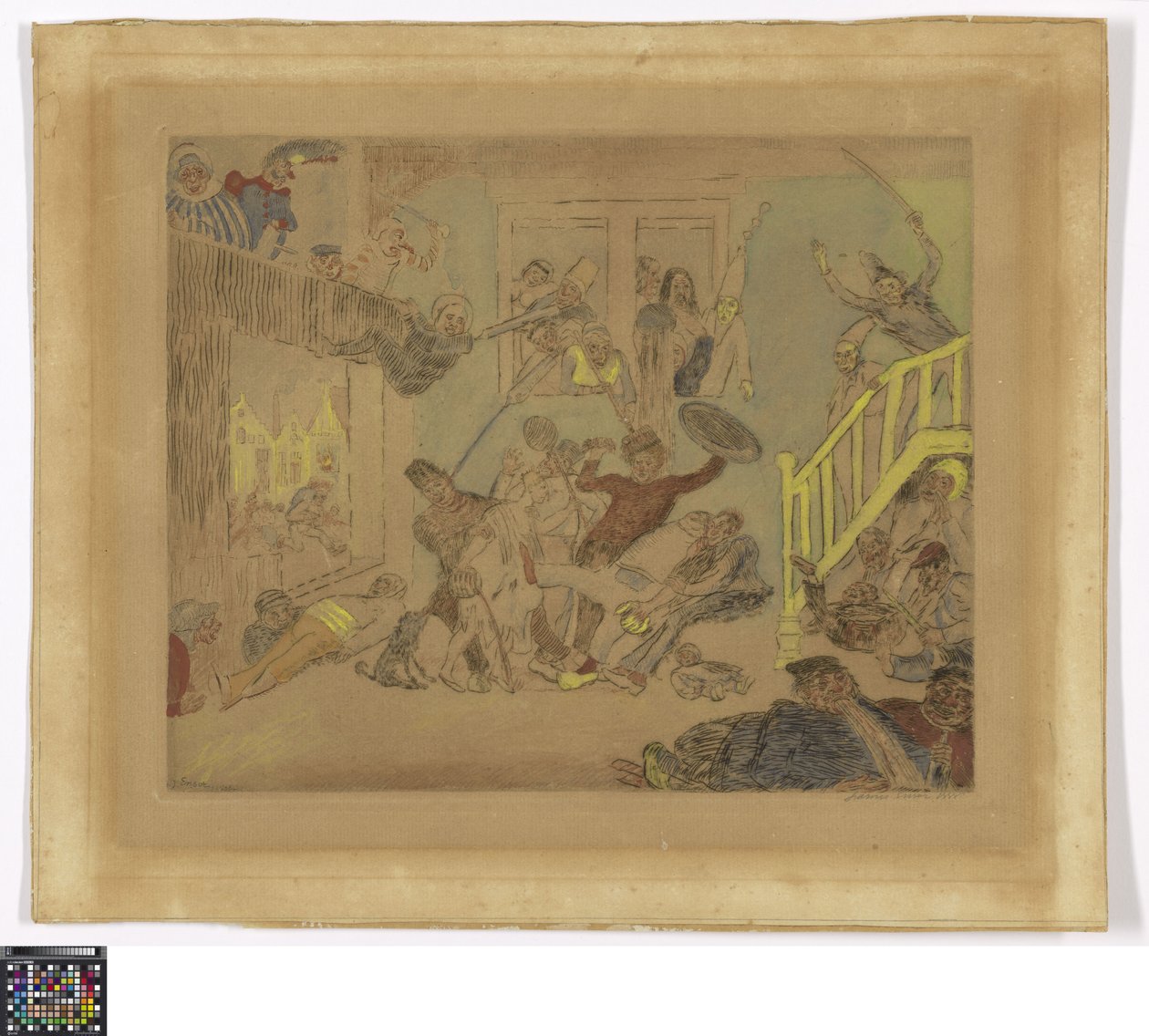 Kampf der Läuseköpfe Verlangen und Gebacken autorstwa James Ensor