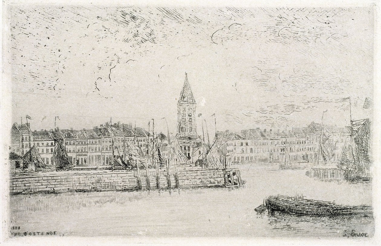 Widok na Ostendę od strony wschodniej autorstwa James Ensor