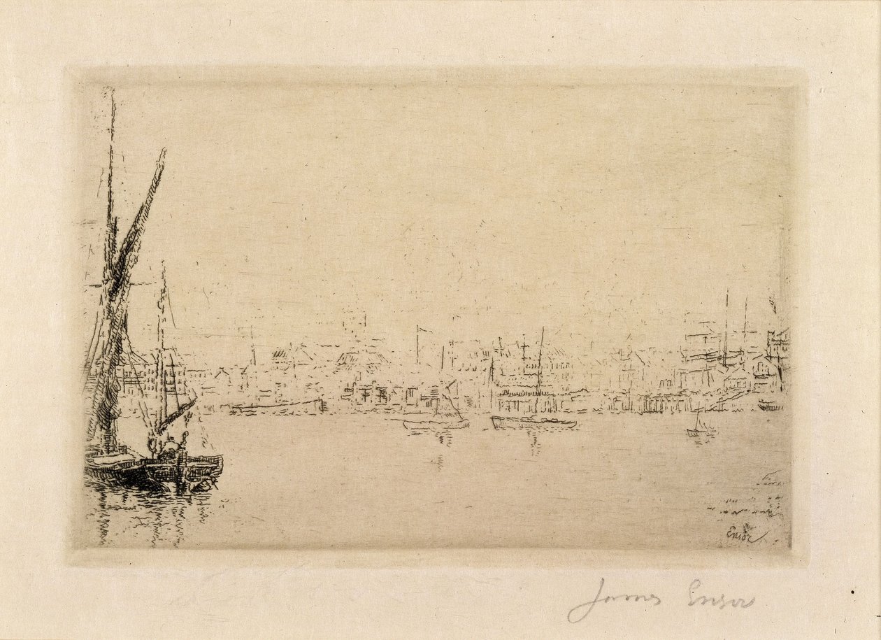 Widok na port w Ostendzie autorstwa James Ensor