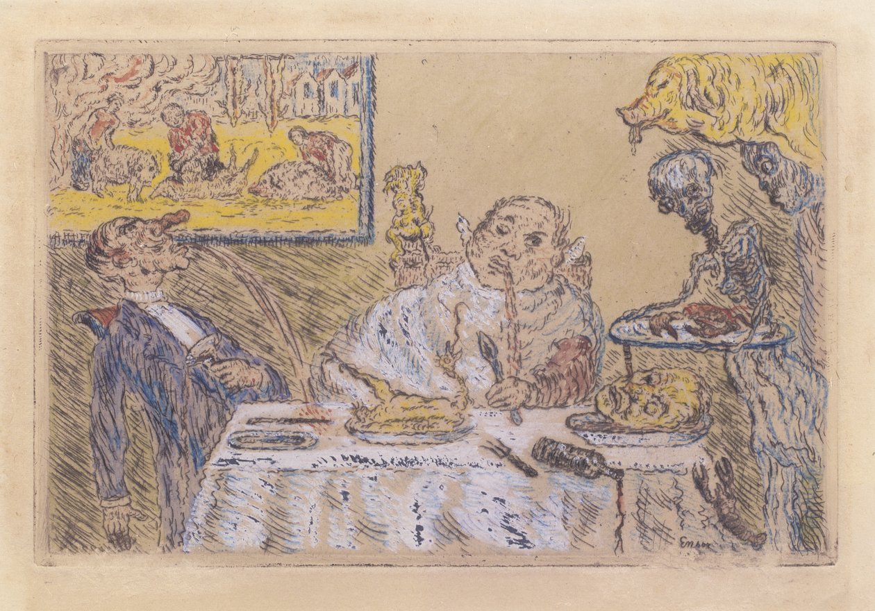 Obżarstwo autorstwa James Ensor
