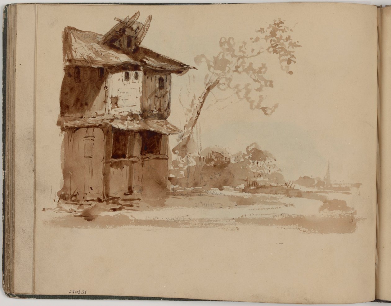 Dom z drzewami autorstwa James Ensor