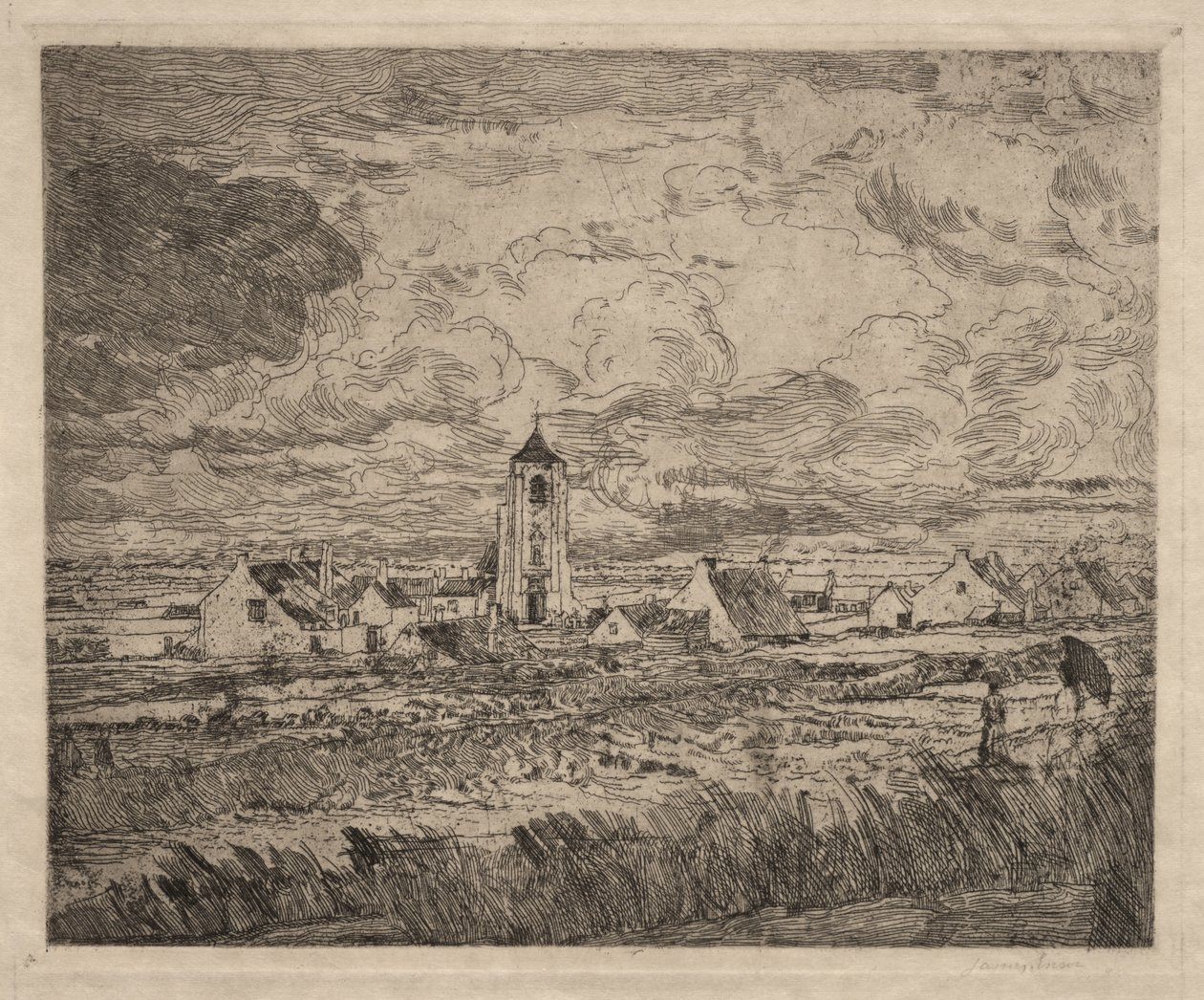 Rozległy widok na Mariakerke autorstwa James Ensor