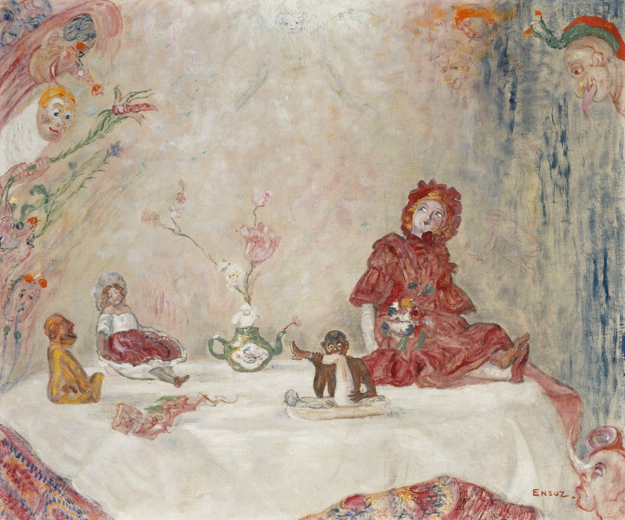 maski i lalki; Maski i pupy autorstwa James Ensor