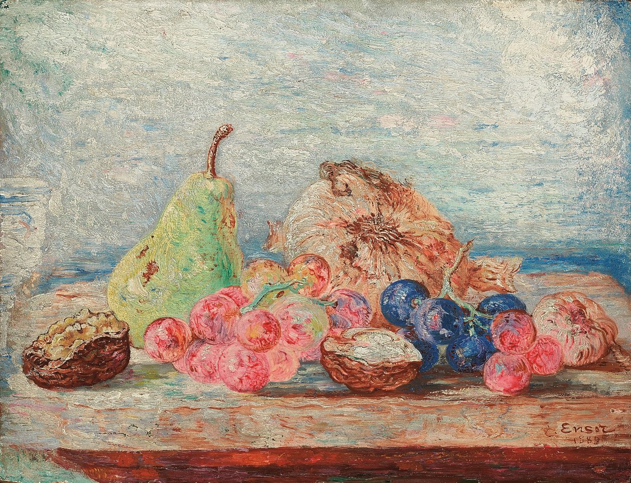 Gruszki, winogrona, orzechy; Poires, rodzynki, noix autorstwa James Ensor