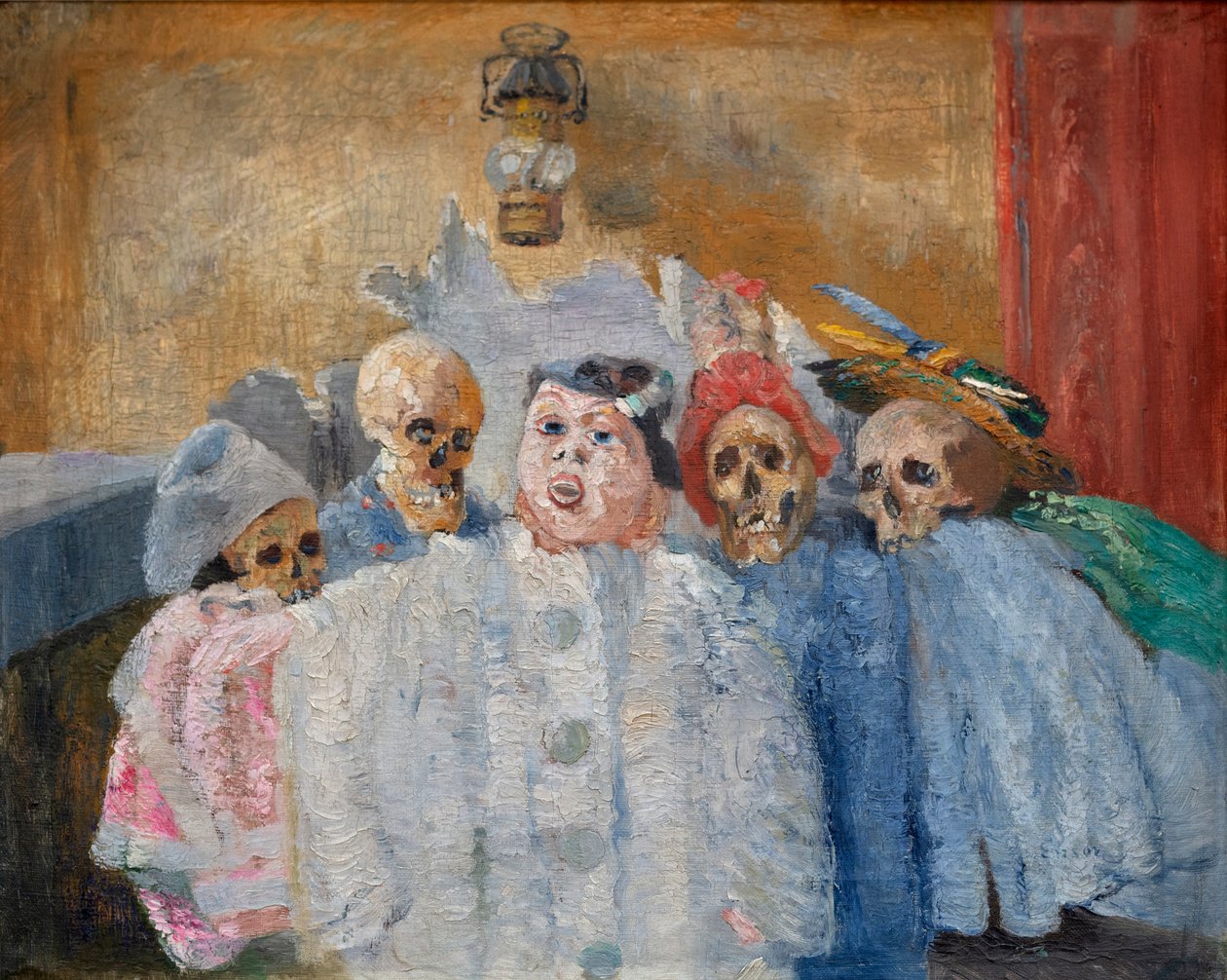 Pierrot i szkielet autorstwa James Ensor