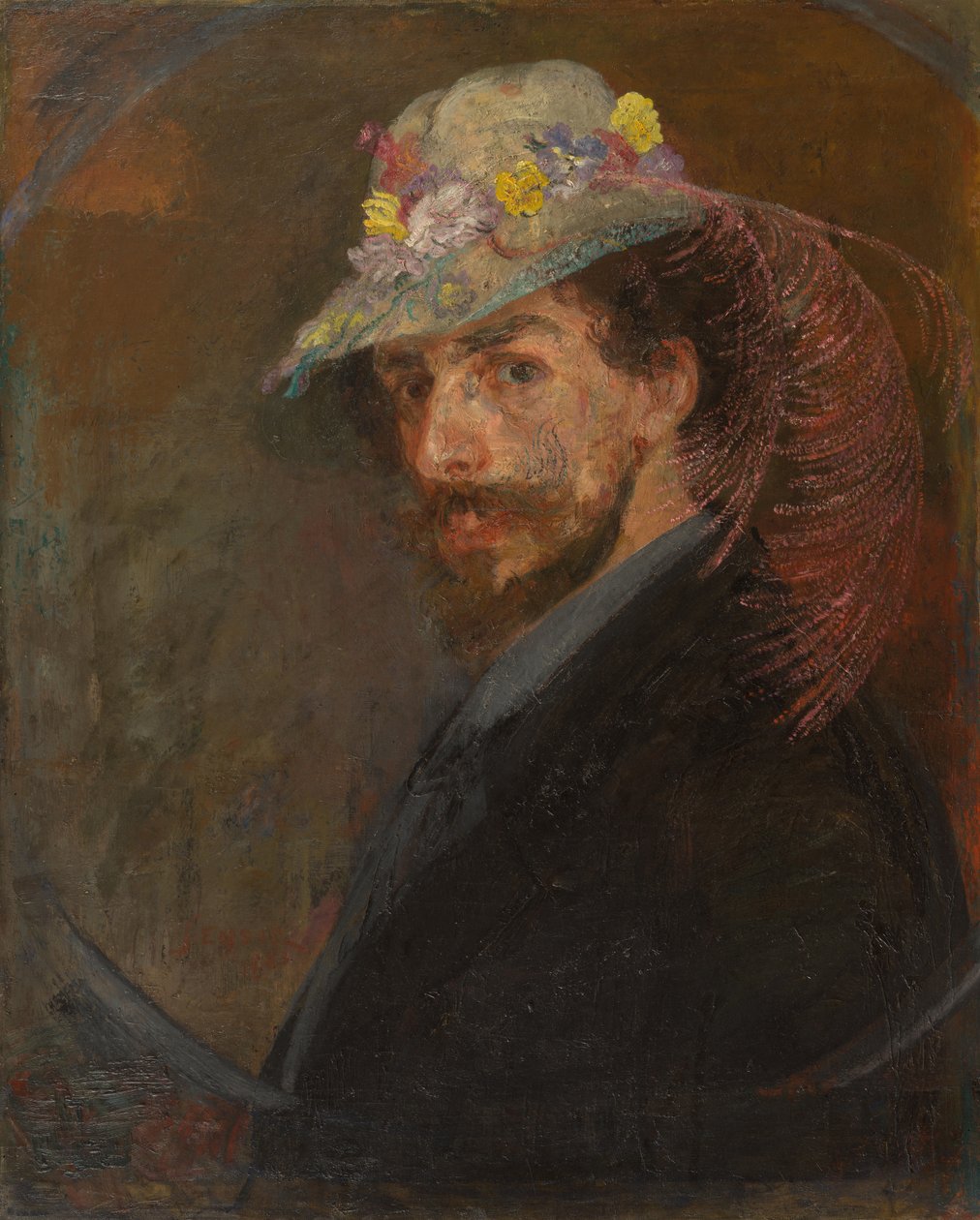 Autoportret w kwiecistym kapeluszu autorstwa James Ensor
