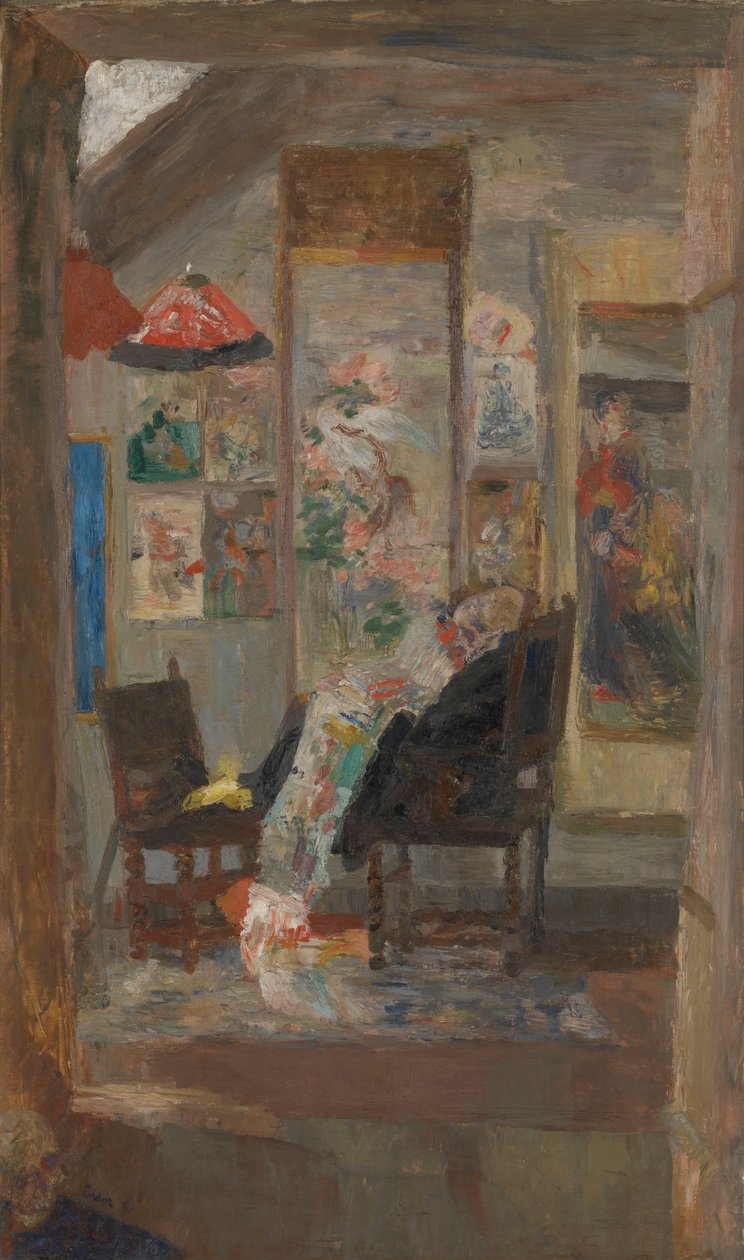 Skelet ogląda chińskie pamiątki autorstwa James Ensor