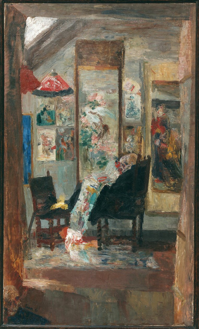 Szkielet oglądający chinoiserie, 1885. autorstwa James Ensor